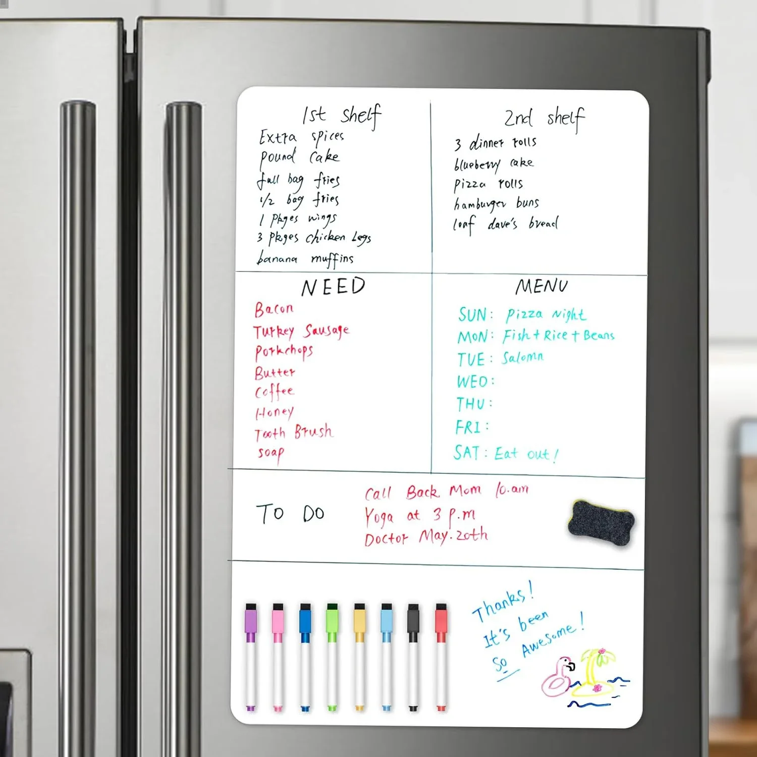 Baby Food Schedule - A2 Size Magnetic Whiteboard Dry Erase