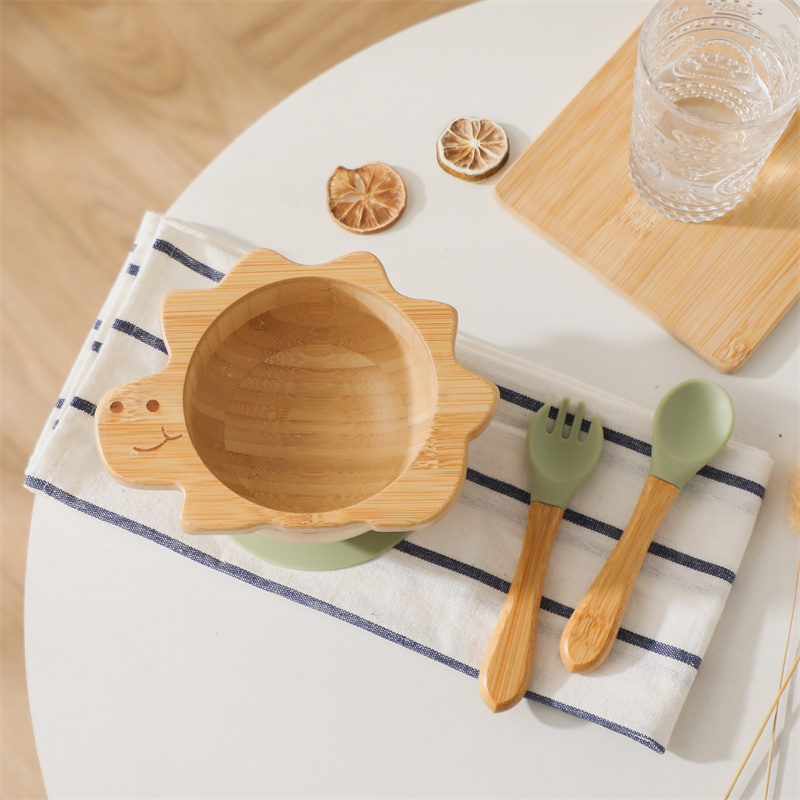 Baby Food Grater - Baby Wooden Tableware Set Dinosaur Bamboo