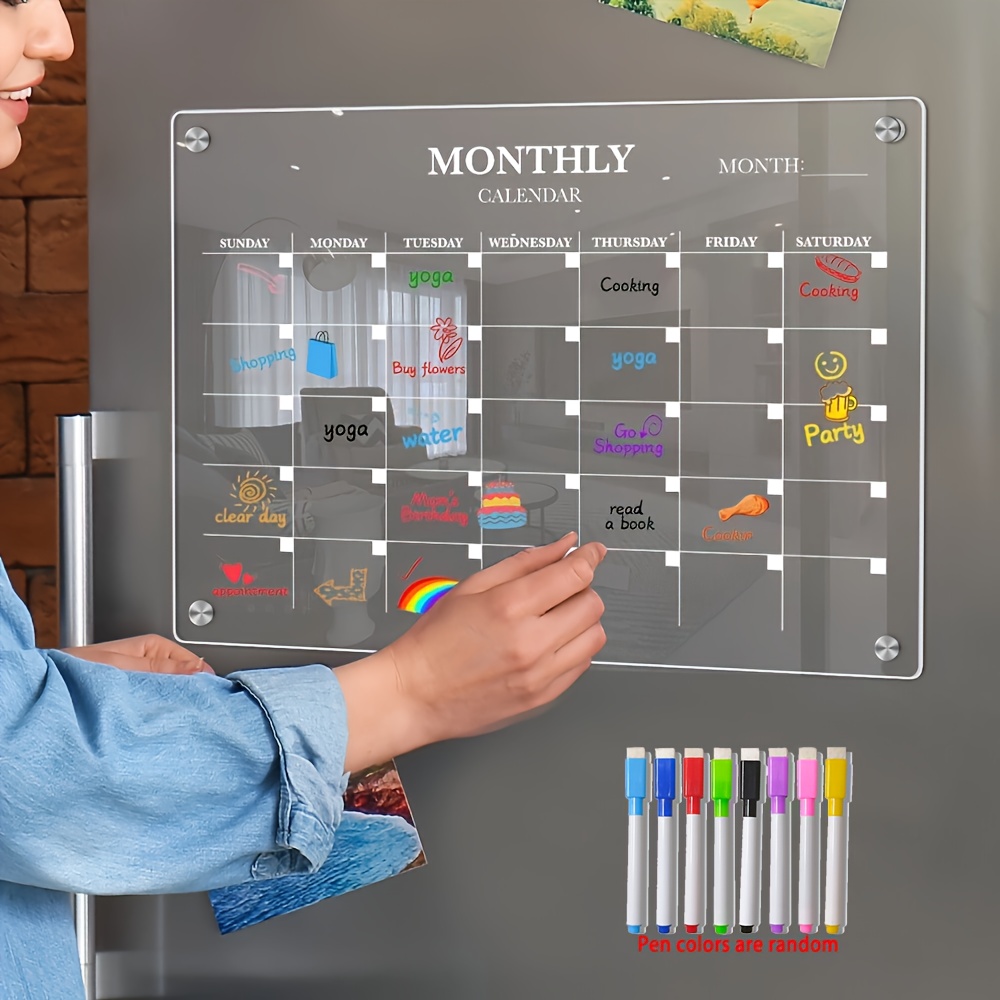 Baby Food Schedule - Magnetic Acrylic Dry-Erase Calendar-Clear Planner for