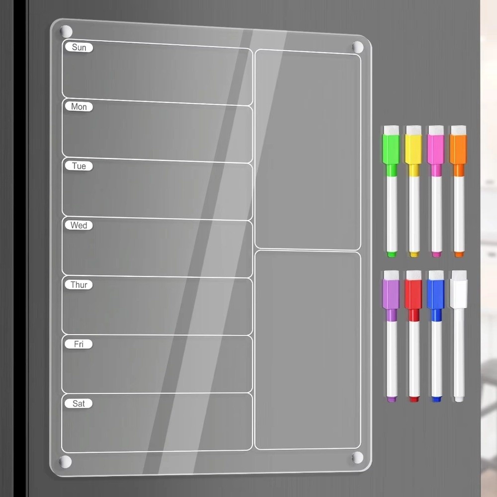 Baby Food Schedule - Reusable Fridge Weekly Calendar Transparent Multifunctional