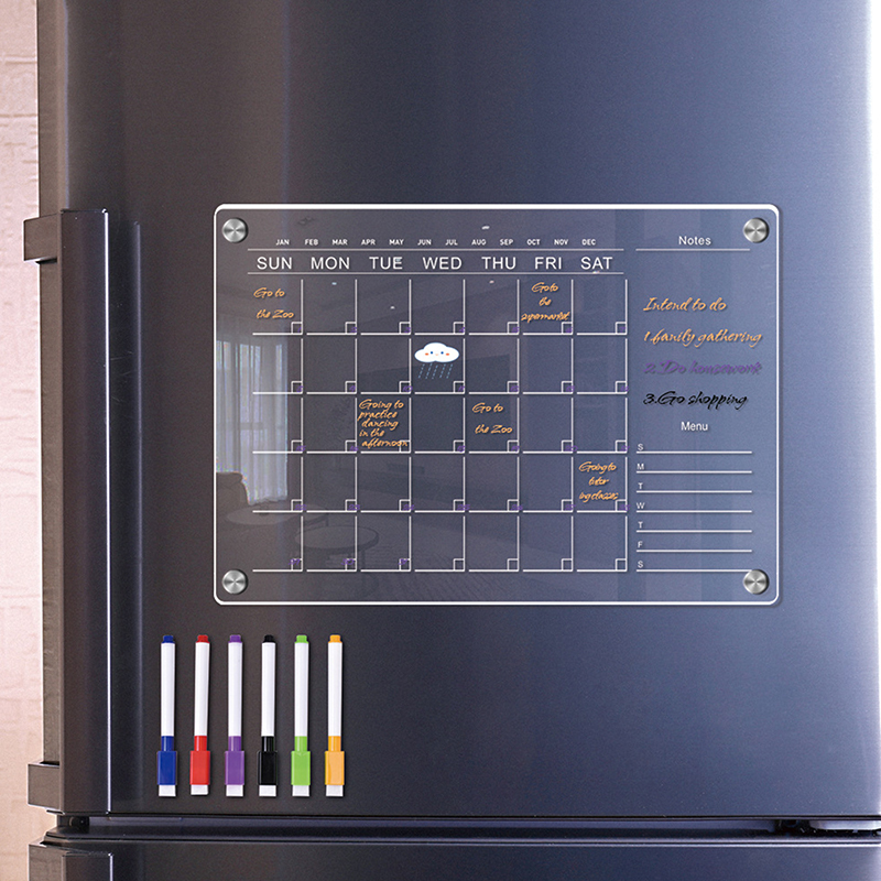 Baby Food Schedule - 1Pc Clear Acrylic Magnetic Weekly &