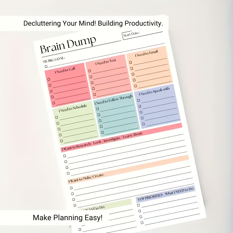 50-Page(25-Sheet) Brain Dump N - Baby Food Schedule review and price