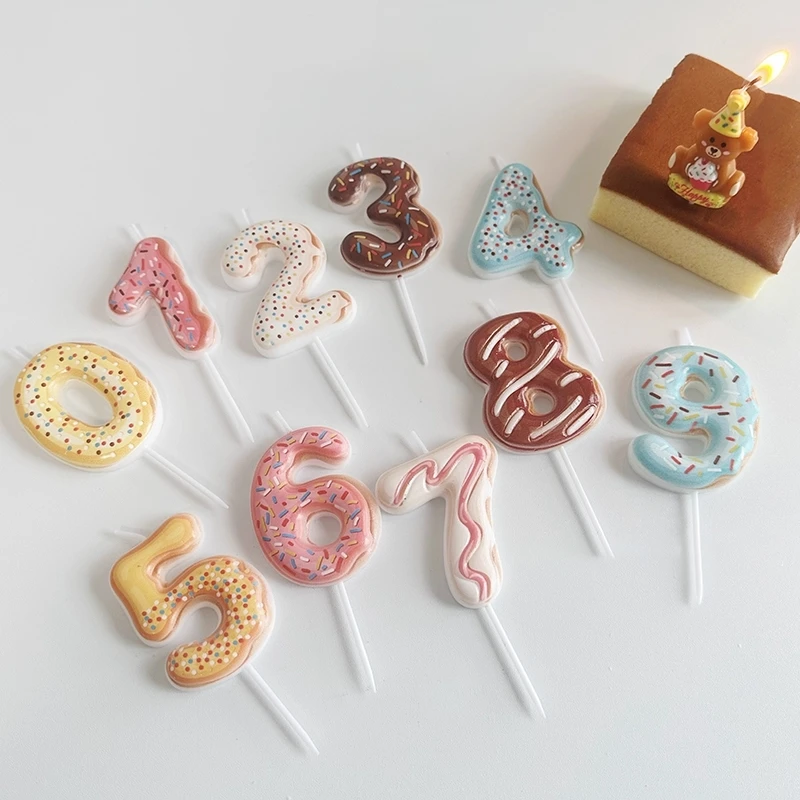 Sweet Donut Number Candle 0-9  - Baby Food Recipes review and price