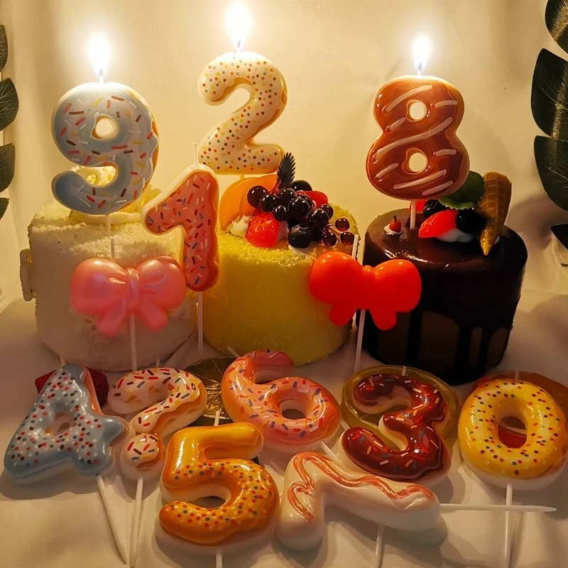 Sweet Donut Number Candle 0-9  - Baby Food Recipes review and price