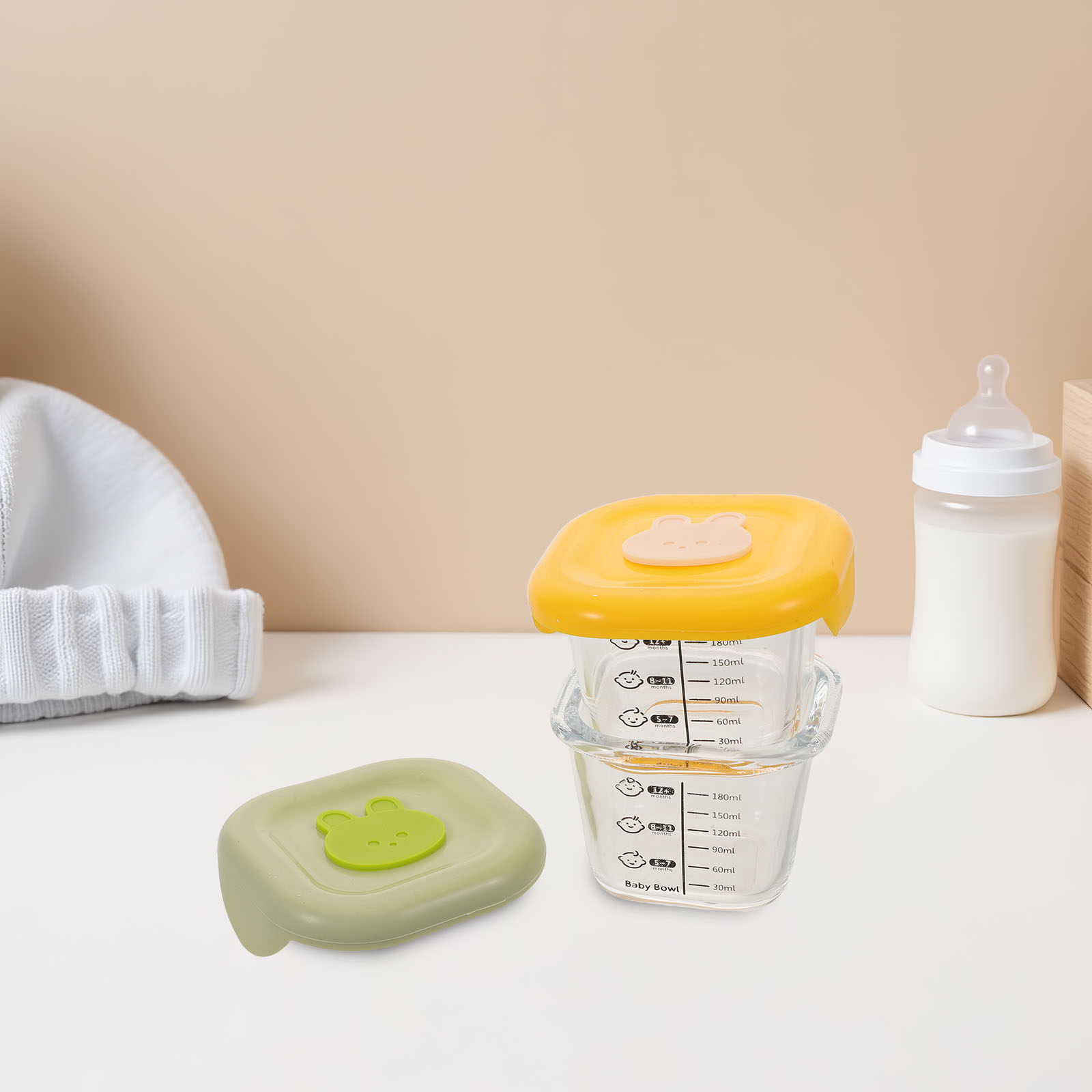 2Pcs Plastic Baby Food Storage - Baby Food Yellow review and price
