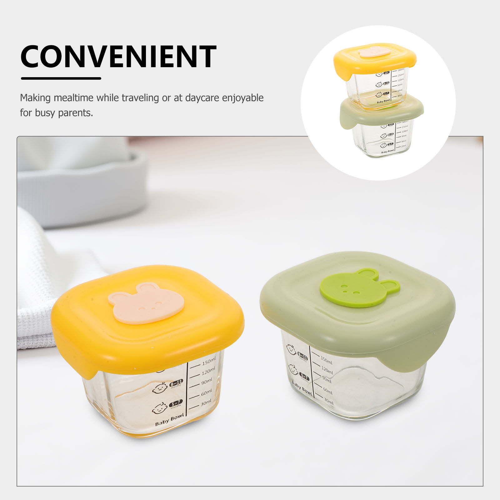 2Pcs Plastic Baby Food Storage - Baby Food Yellow review and price