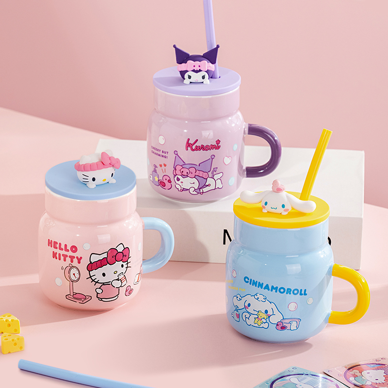 Sanrio 450ml Ceramic Mug Hello - Training Cup Straw review and price