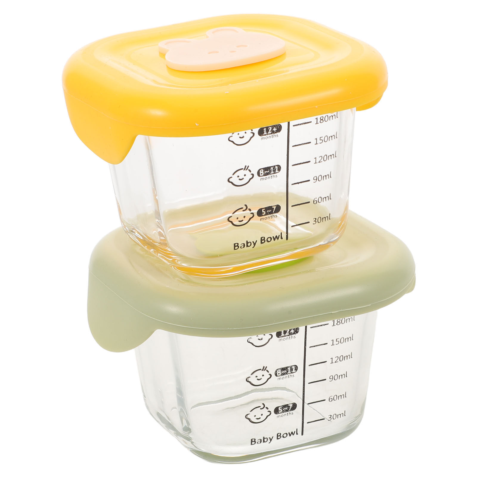 2Pcs Baby Food Storage Boxes 2 - Baby Food Yellow review and price