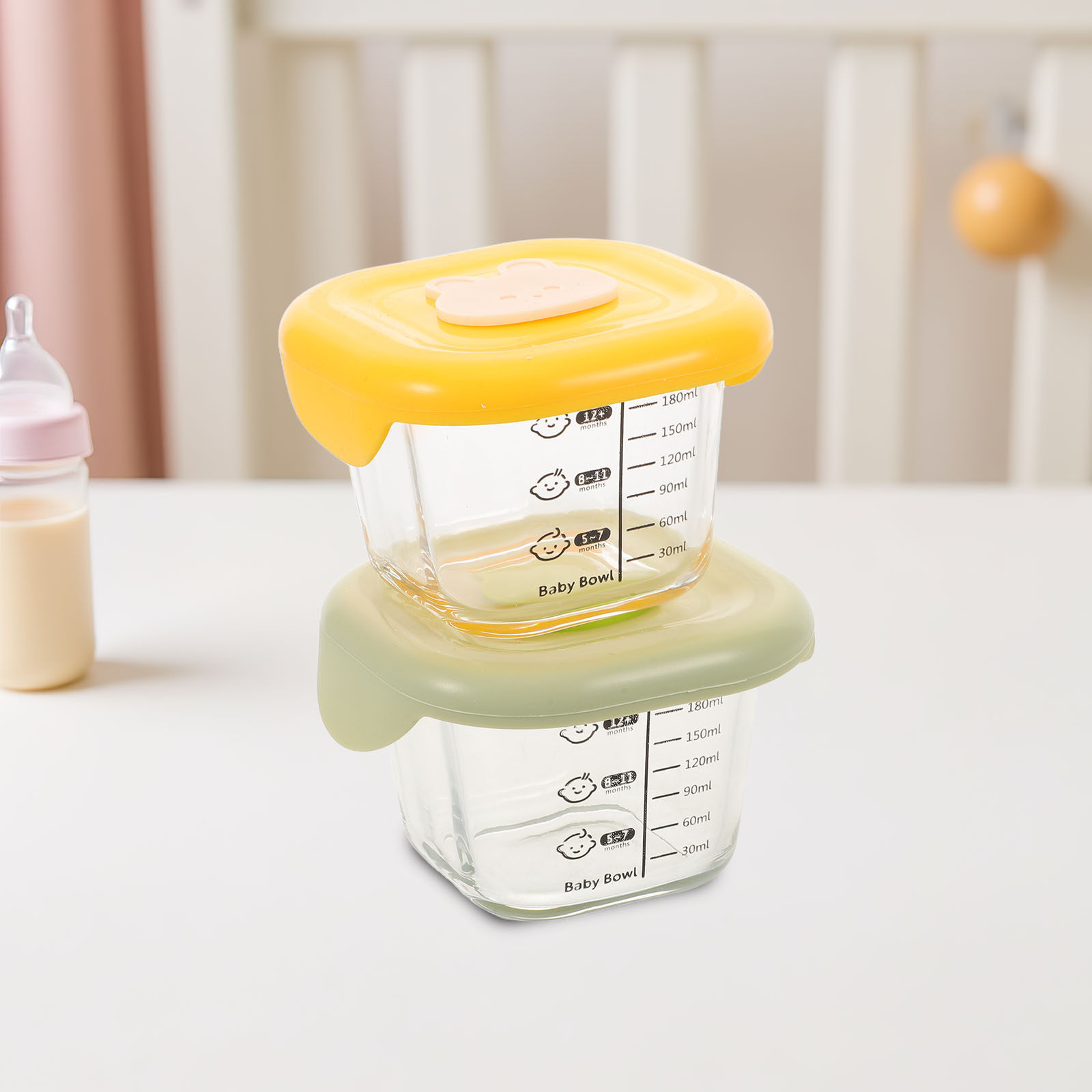 2Pcs Baby Food Storage Boxes 2 - Baby Food Yellow review and price