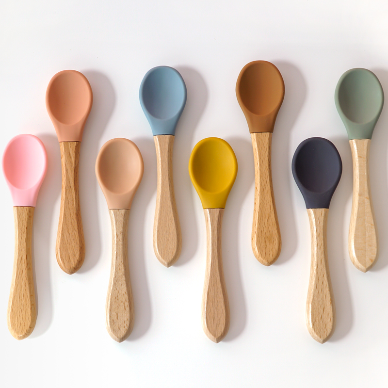 Feeding Wooden Handle Silicone - Baby Food Utensils review and price