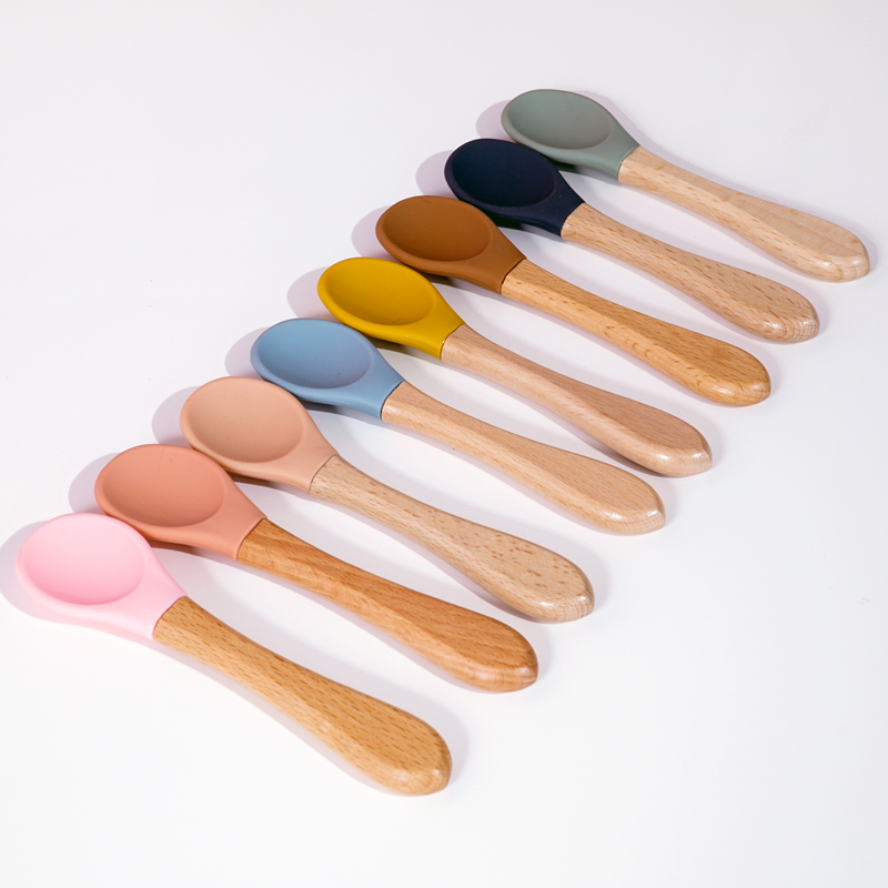 Feeding Wooden Handle Silicone - Baby Food Utensils review and price